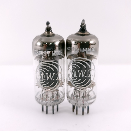 2 X N77 MWT TUBE. 1950s PROD. BLACK PLATES. SQUARE GETTER. 122. CH168