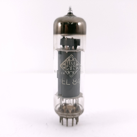 1 X EL84 TELEFUNKEN TUBE. 1960s PROD. COPPER RODS. USED. 124. CH168