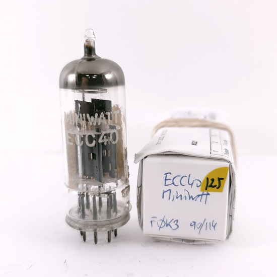 1 X ECC40 MINIWATT TUBE. 1960s PROD. COPPER RODS. 125. CH168