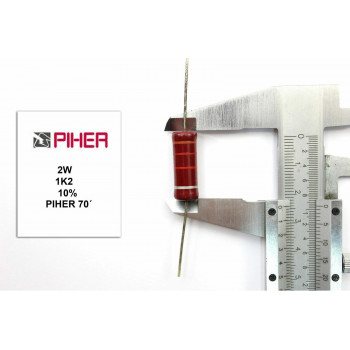 VINTAGE PIHER RESISTOR. 2W 1K2 10% *1 PC* NEW ORIGINAL 1970´S+F240915