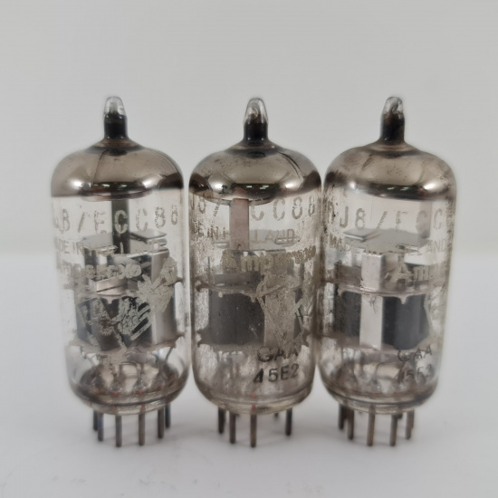 3 X ECC88 AMPEREX BUGLE BOY TUBE....