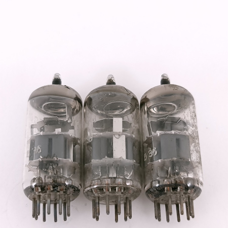 3 X ECC88 AMPEREX BUGLE BOY TUBE. 1960s PROD. MATCHED TRIO. USED. 137. CH168
