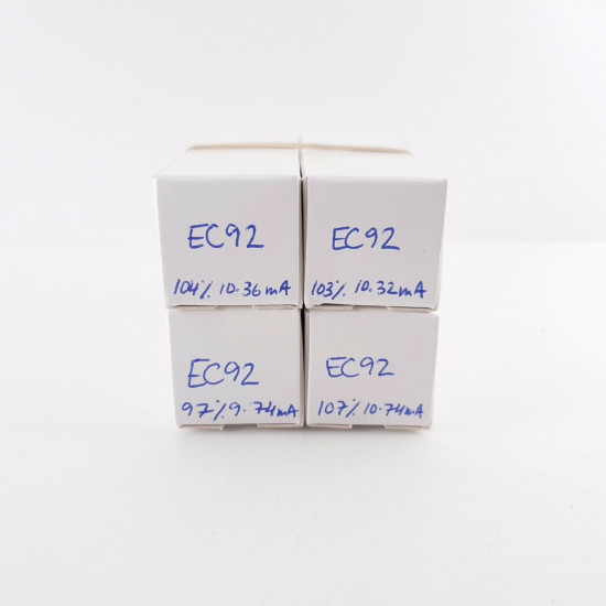 4 X EC92 TUNGSRAM TUBE. 1970s PROD. MATCHED QUAD. CK  ENA