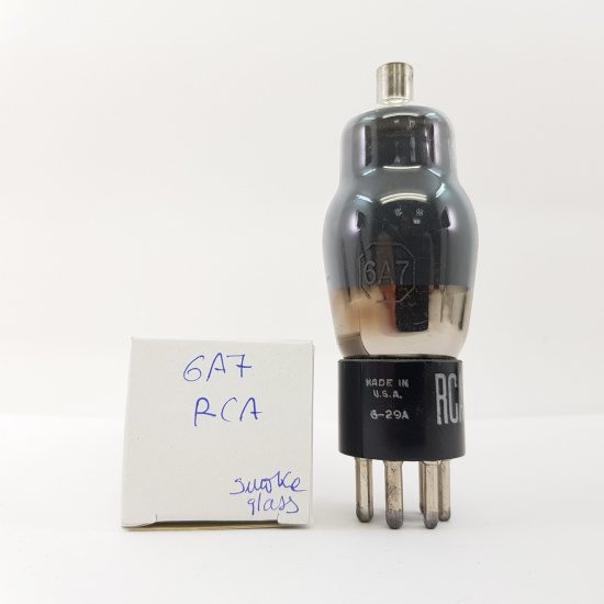 1 X 6A7 RCA TUBE. SMOKED GLASS. NOS TUBE. RCB201