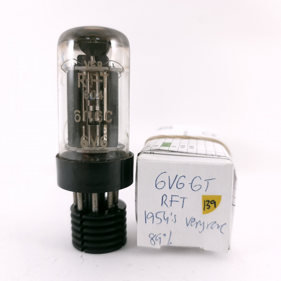 1 X 6V6GT RFT TUBE. 1954 PROD. VERY RARE. DUAL FLAT GETTER. USED. 139. CH168