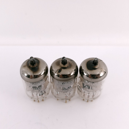 3 X E180F MULLARD TUBE. 1960s PROD. DIMPLE GETTER. GOLD PIN. USED. 146. CH168