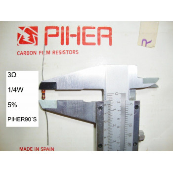VINTAGE PIHER RESISTOR. 1/4W 3Ω 3OHM 3R 5% *4 PC* NEW ORIGINAL 1990´S