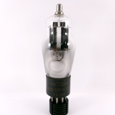 1 X 6F8G RAYTHEON TUBE. 1950s PROD. BLACK PLATES. SOLID GETTER. USED. 151.CH168