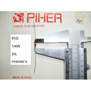 VINTAGE PIHER RESISTOR. 1/4W 91Ω 91OHM 91R 5% *4 PC* NEW ORIGINAL 1990´S