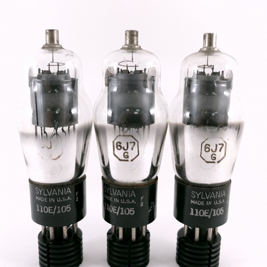 3 X 6J7G SYLVANIA TUBE. 1950s PROD....