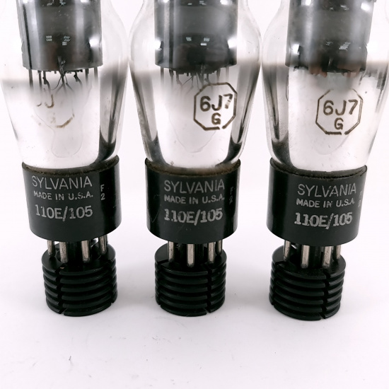 3 X 6J7G SYLVANIA TUBE. 1950s PROD....