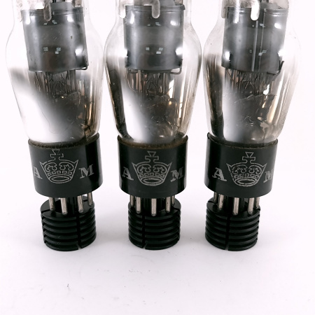 3 X 6J7G SYLVANIA TUBE. 1950s PROD. FLAT GETTER. MATCH. PAIR +1. USED.161.CH168