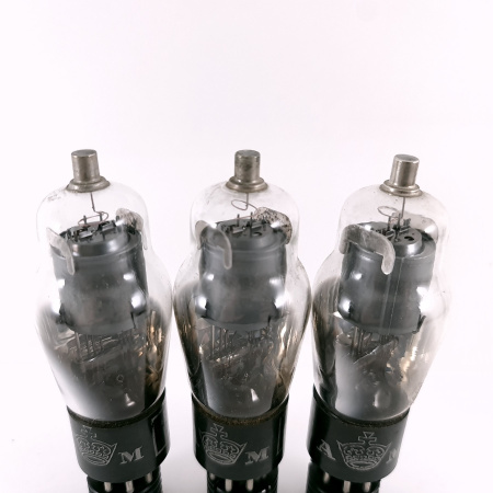3 X 6J7G SYLVANIA TUBE. 1950s PROD. FLAT GETTER. MATCH. PAIR +1. USED.161.CH168
