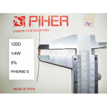VINTAGE PIHER RESISTOR. 1/4W 120Ω 120OHM 120R 5% *4 PC* NEW ORIGINAL 1990´S