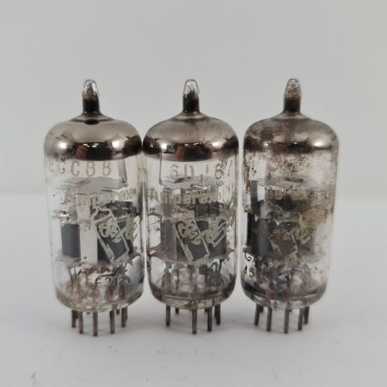 3 X ECC88 AMPEREX BUGLE BOY. 1960s...