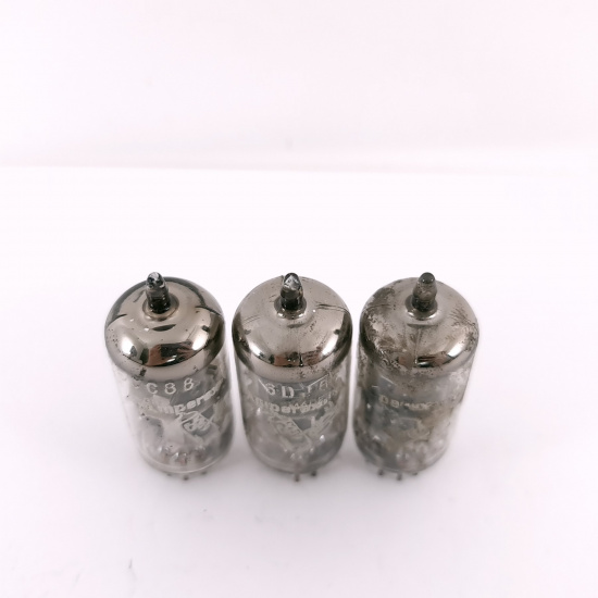 3 X ECC88 AMPEREX BUGLE BOY. 1960s...