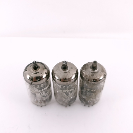 3 X ECC88 AMPEREX BUGLE BOY. 1960s PHILIPS PROD. MATCHED TRIO. USED. 165. CH168