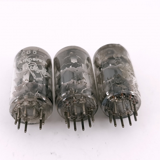 3 X ECC88 AMPEREX BUGLE BOY. 1960s...