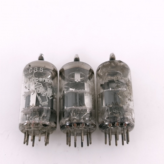 3 X ECC88 AMPEREX BUGLE BOY. 1960s...