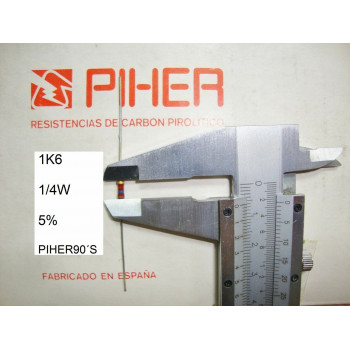 VINTAGE PIHER RESISTOR. 1/4W 1K6 1,6K 5% *4 PC* NEW ORIGINAL 1990´S