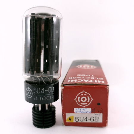 1 X 5U4GB HITACHI TUBE. 1950s PROD. BLACK PLATES. SIDE GETTER. 4. CH169