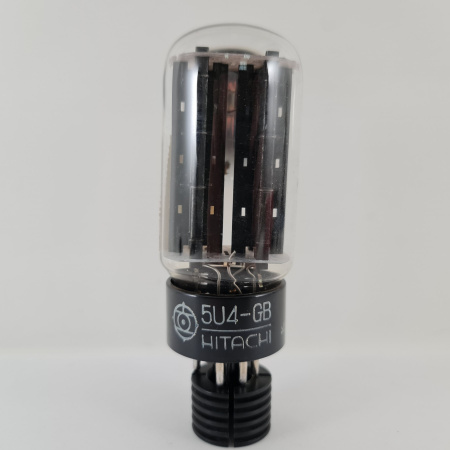 1 X 5U4GB HITACHI TUBE. 1950s PROD. BLACK PLATES. SIDE GETTER. 4. CH169