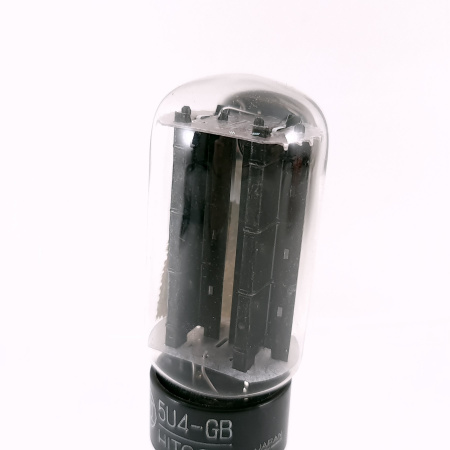 1 X 5U4GB HITACHI TUBE. 1950s PROD. BLACK PLATES. SIDE GETTER. 4. CH169