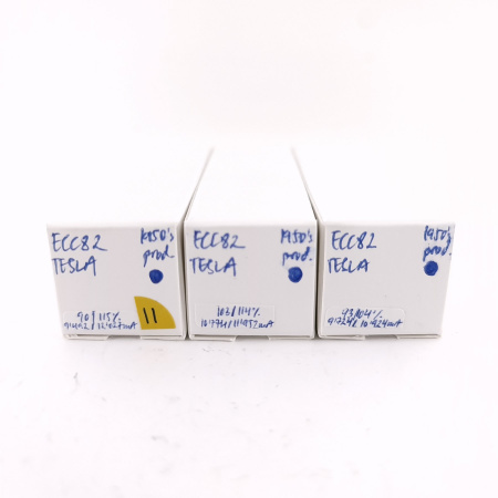 3 X ECC82 TESLA TUBE. 1950s PROD. SOLID GETTER. 11. CH169