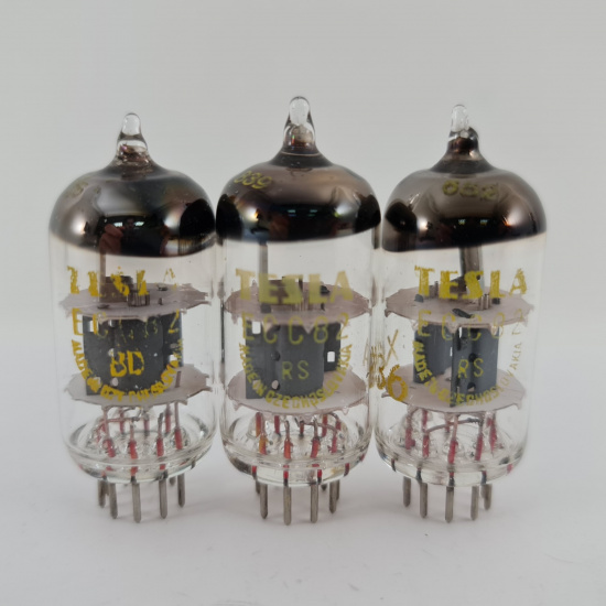 3 X ECC82 TESLA TUBE. 1950s PROD....
