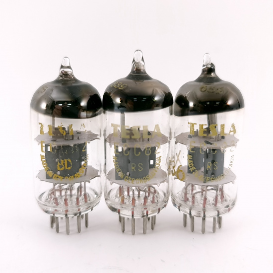 3 X ECC82 TESLA TUBE. 1950s PROD....