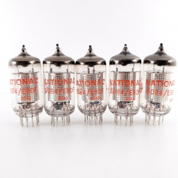 5 X 6084 / E80F NATIONAL TUBE. 1960s PROD. NOS/NIB MATCHED QUINTET. CJ  ENA 2