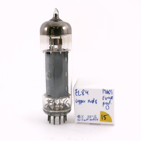 1 X EL84 TUBE. 1960s PROD. COPPER RODS. USED. 15. CH169