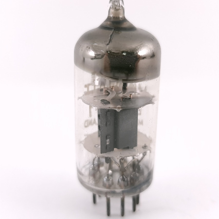 1 X ECC81 PHILIPS-MINIWATT TUBE. 1960s MULLARD PROD. COPPER RODS. USED.18.CH169