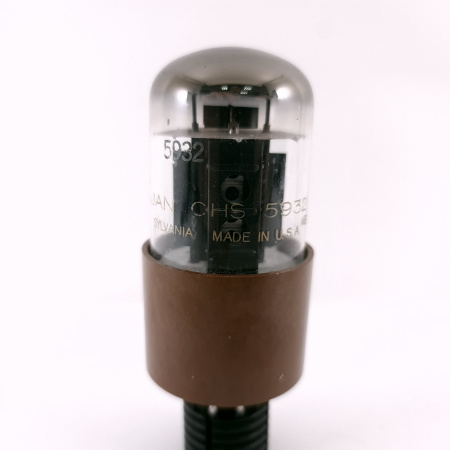 1 X JAN CHS 5932 SYLVANIA GOLD TUBE. 1960s PROD. BLACK PLATES. USED. 25. CH169