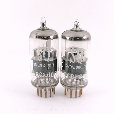 2 X ECC2000 ADZAM TUBE. 1960s PHILIPS PROD. GOLD PIN. SQ. 27. CH169