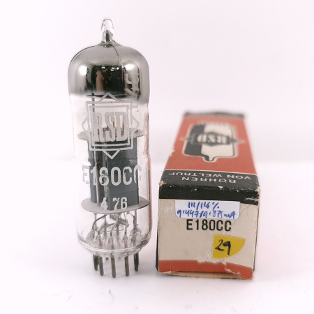 1 X E180CC RSD TUBE. 1950s PROD. BLACK PLA. U-FOIL G. PINCHED WAIST. 29. CH169