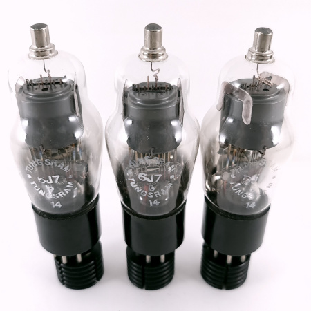 3 X 6J7G TUNGSRAM TUBE. 1950s PROD. MATCHED TRIO. 36. CH169