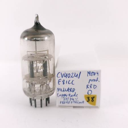 1 X CV4024 / E81CC MULLARD TUBE. 1950s PROD. COPPER RODS. USED. 38. CH169