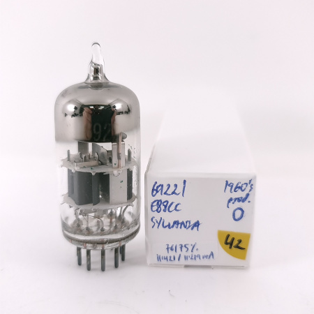 1 X 6922 / E88CC SYLVANIA TUBE. 1960s PROD. USED. 42. CH169
