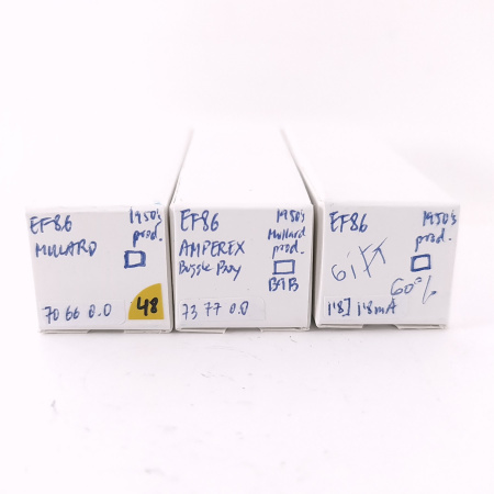 3 X EF86 TUBE. 1950s MULLARD PROD. USED. 48. CH169