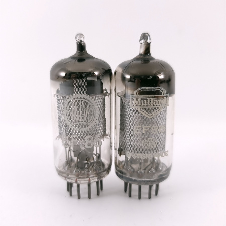 2 X EF86 VALVO / MULLARD TUBE. 1950s PROD. MATCHED PAIR. 49. CH169