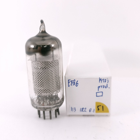 1 X EF86 TUBE. 1950s PROD. RECTANGULAR GETTER. USED. 51. CH169