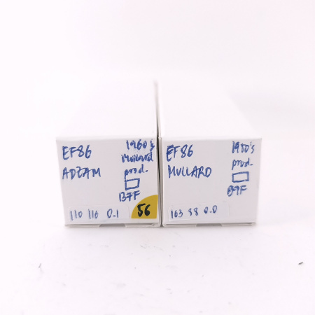 2 X EF86 ADZAM TUBE. 1950s MULLARD PROD. RECTANGULAR GETTER. USED. 56. CH169