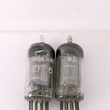2 X EF86 ADZAM TUBE. 1950s MULLARD PROD. SQUARE GETTER. USED. 57. CH169