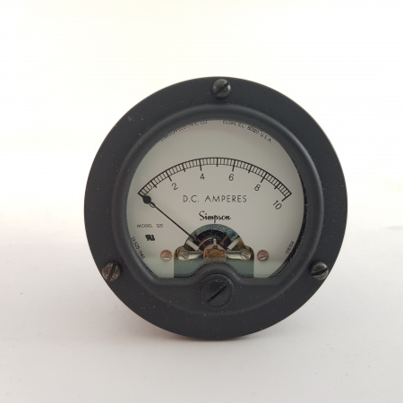 1 X SIMPSON ANALOG PANEL METER 125A 0-10 DCA D.C. AMPERES. MODEL 125. RCB407/3