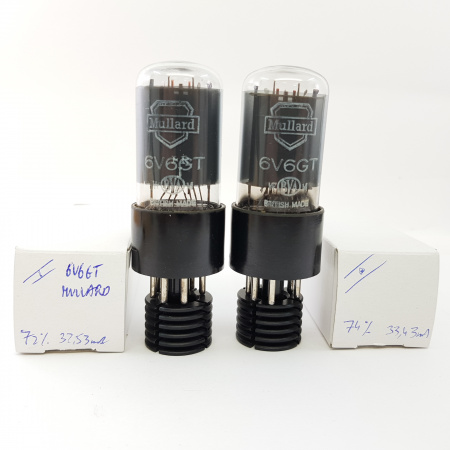 2 X 6V6GT MULLARD TUBE. MATCHED PAIR. FR J CODE. BRITISH PRODUCTION.NOS. RC143