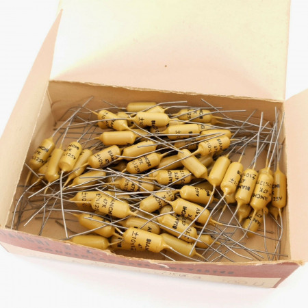 100 X 47K 47000pF 0.047uF 125V 10% MULLARD MUSTARD (BIANCHI PHILIPS) CP  ENA