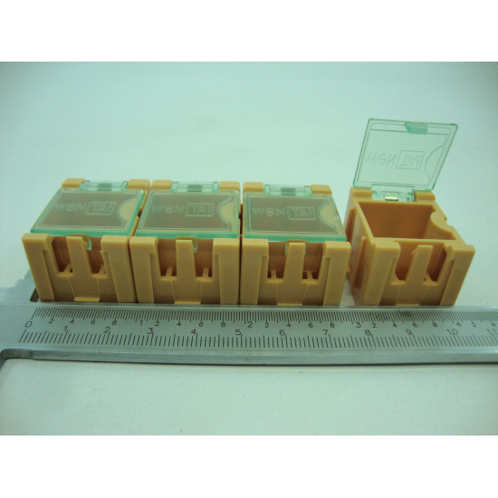 2 X HIGH QUALITY PLASTIC BOXES. FOR ELECTRONIC COMPONENTS. YELOW.
