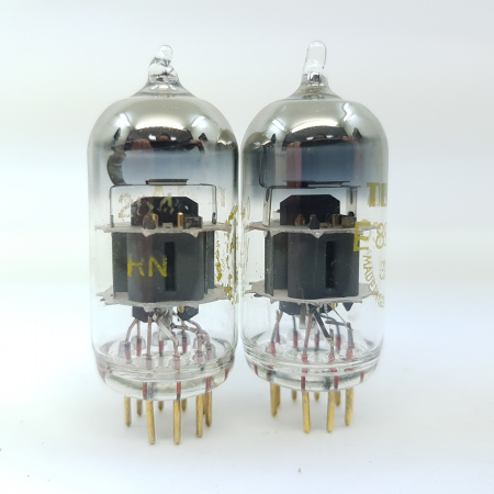 2 X E88CC TESLA TUBE. 1960s PROD. GOLD PIN. GOLD GRID. MATCHED PAIR. 5. CH139