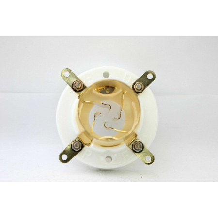 1 X FU5 845 211 805 810 VT4C 4 PIN CERAMIC JUMBO TUBE SOCKET GOLD G U4J.   ZOC20